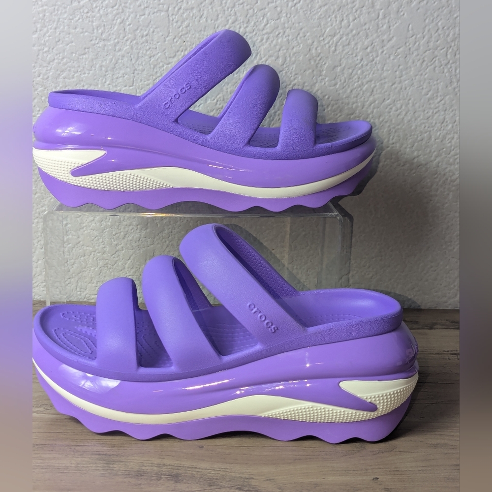 Crocs Mega Crush Triple Strap Platform Sandals Women's 8 Purple - Picture 3 of 13
